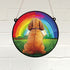 Cockapoo Rainbow Bridge Stained Glass Effect Suncatcher